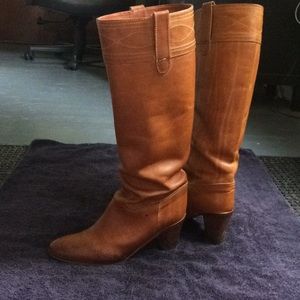 J. Crew Italian-made cognac leather boots